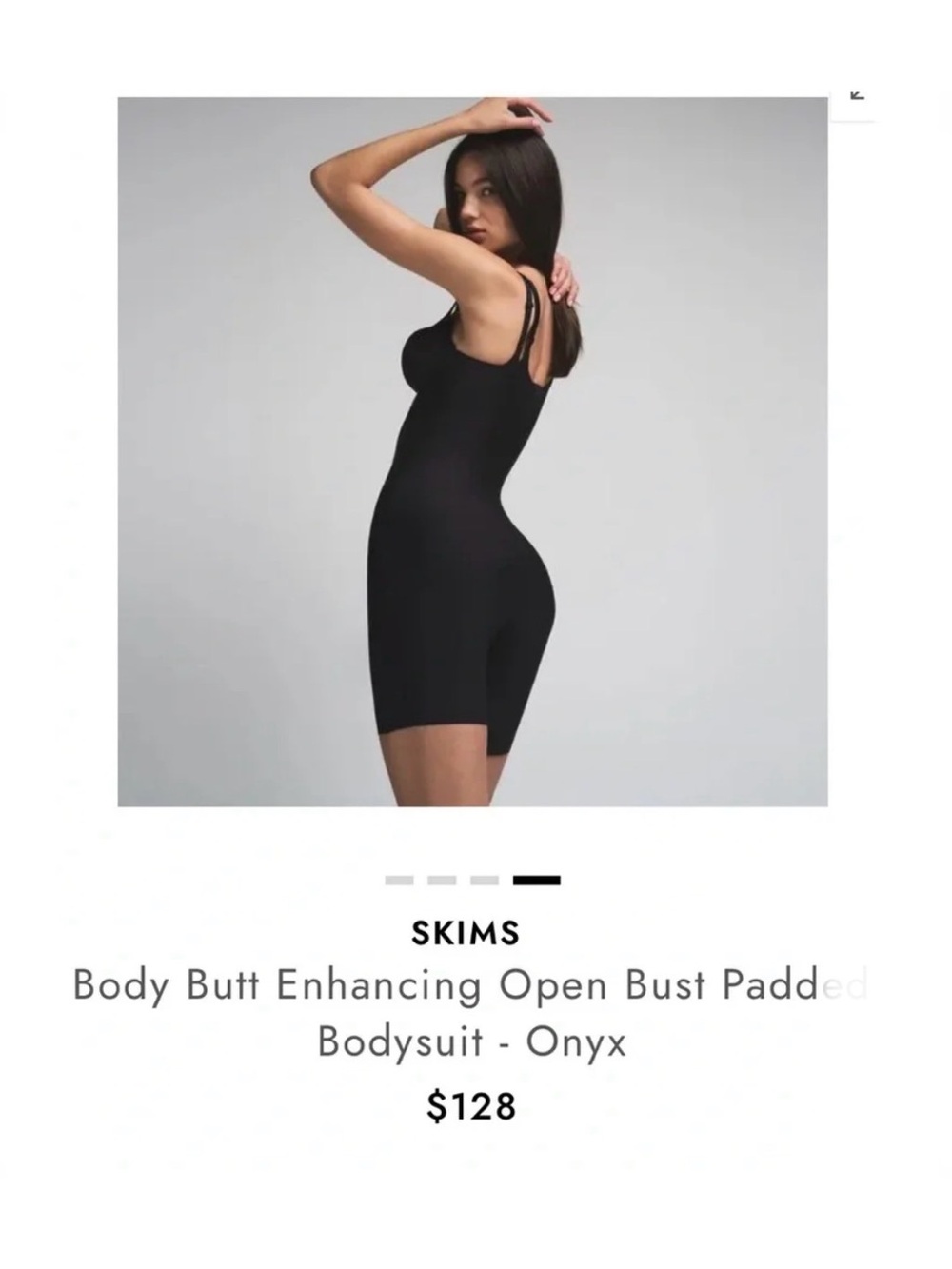 SKIMS Onyx and Sienna Body Butt Enhancing Open Bust Padded Bodysuit